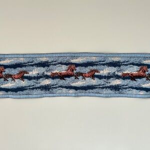 Vintage Running Horses Tapestry Table Runner 52" Long Western Table Topper